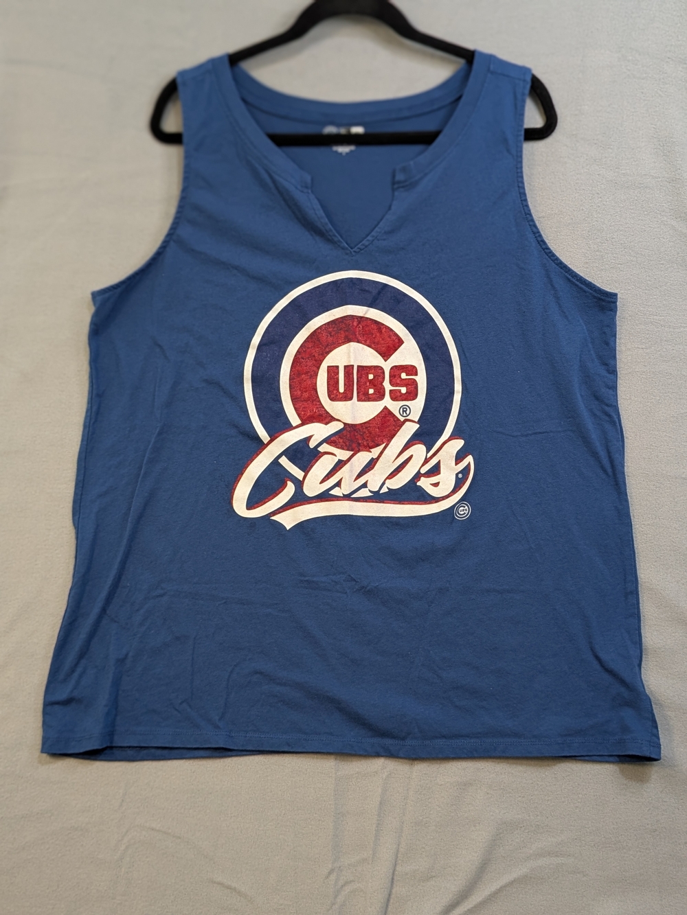 New Era Blue Crewneck Tee with White Logo Print